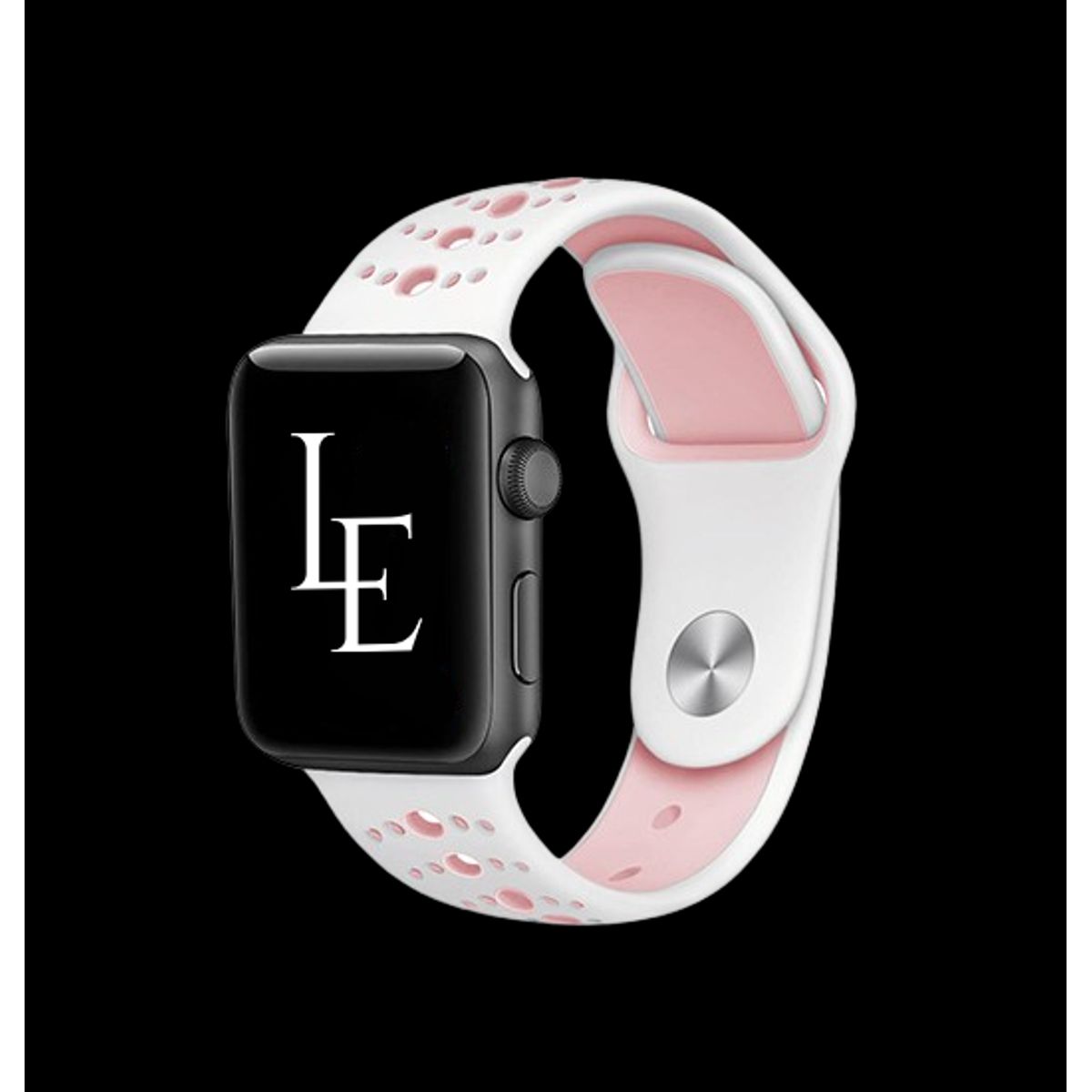 Apple Watch (42/44/SE/45/46/49mm) - L'Empiri&trade; Silikone Sportsrem - Hvid/Pink