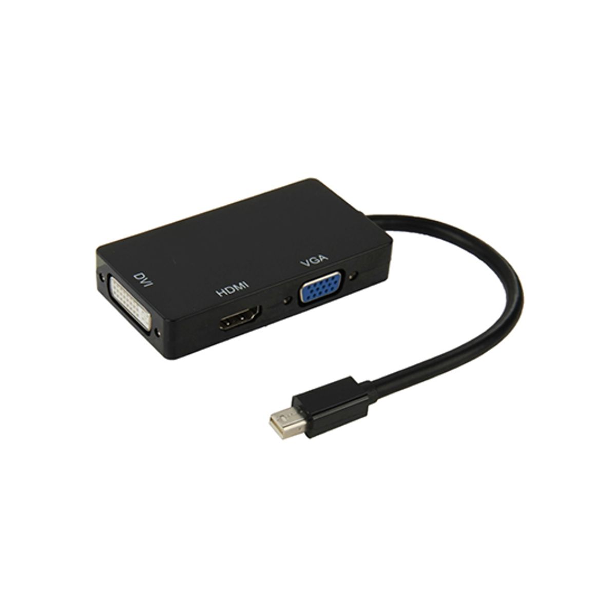 Mini Displayport til HDMI / DVI / VGA - Adapter - Sort