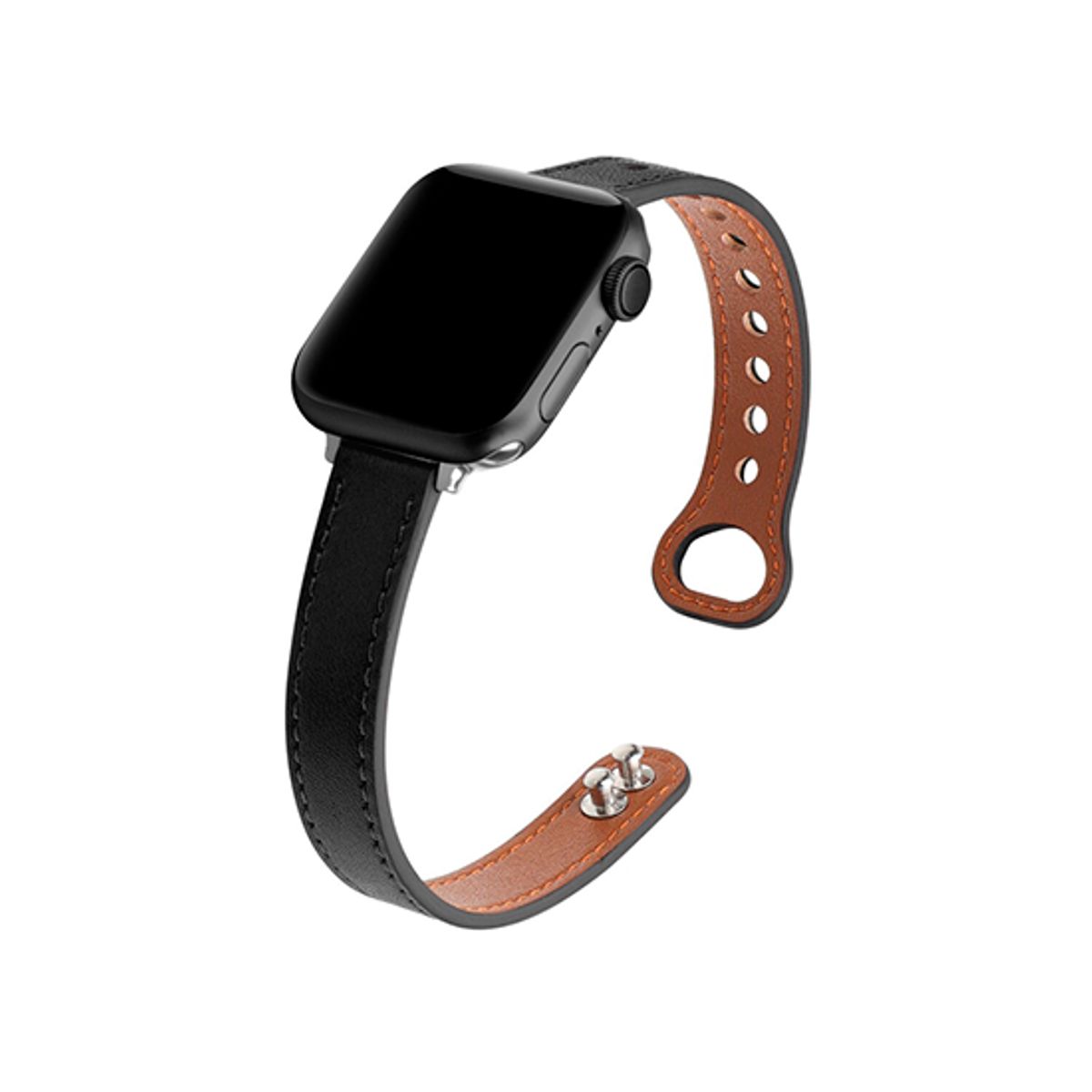 Apple Watch (42/44/SE/45/46/49mm) - ADENA&trade; Classic Læder Urrem - Sort