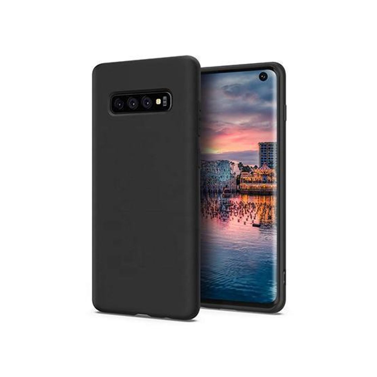 Samsung Galaxy S10e - Novo Frosted Matte Slim Silikone Cover - Sort