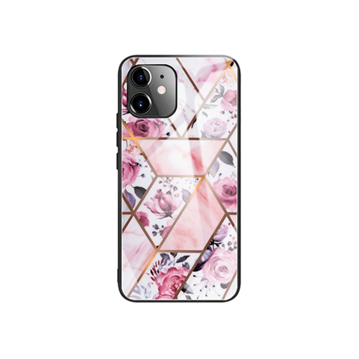 iPhone 11 - DELUXE&trade; Marble Cover M. Glas Bagside - Argyle Pink