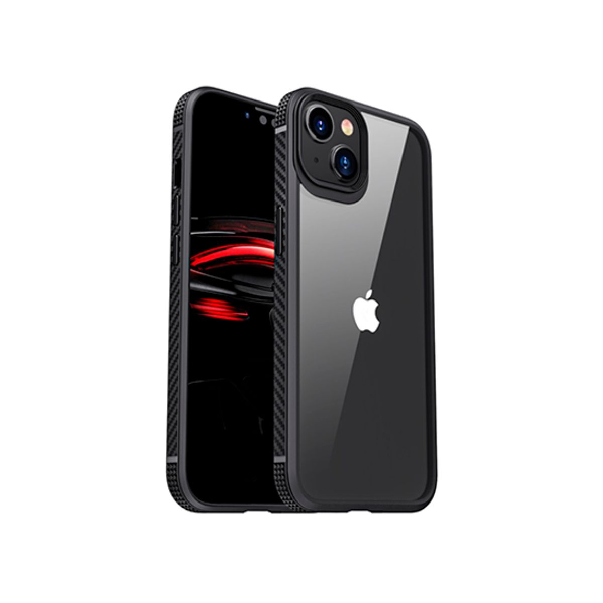 iPhone 13 Mini - MG&trade; TPU Carbon Stødsikkert Cover - Sort/Klar