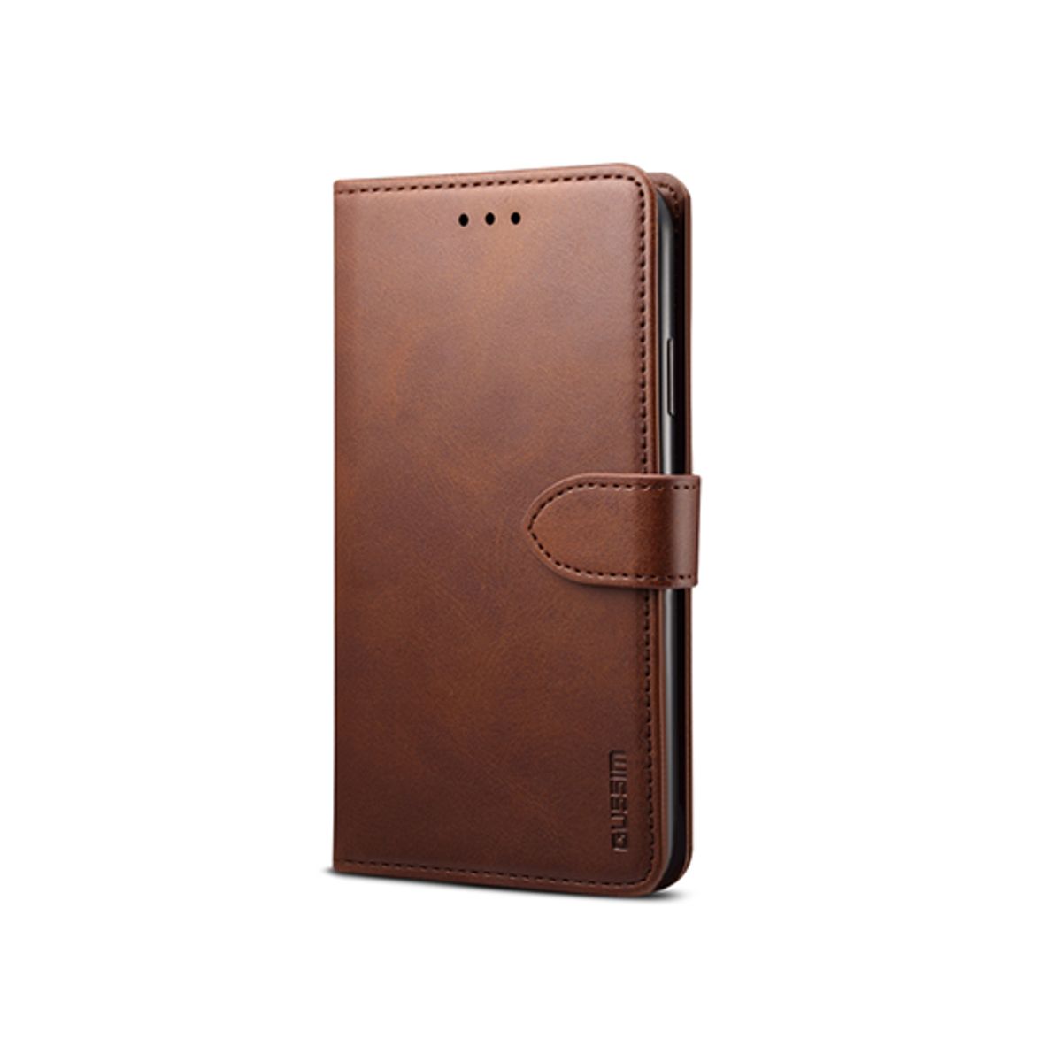 iPhone XS Max - GUSSIM&trade; Læder Cover / Etui M. Kortholder - Brun