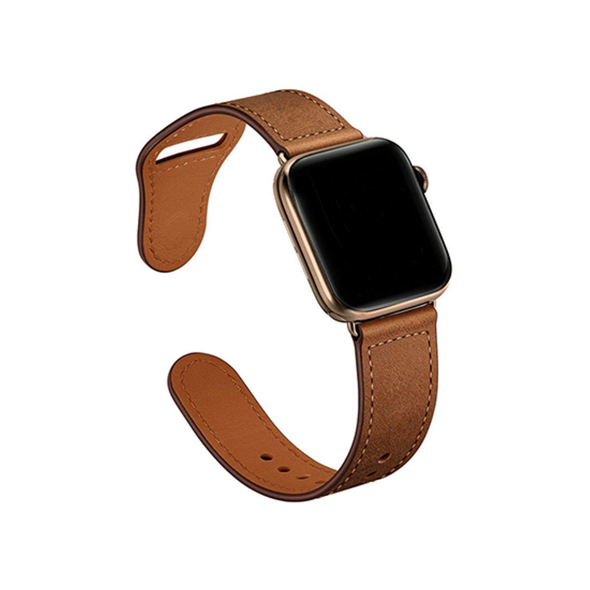 Apple Watch (38/40/SE/41/42mm) - FINESSE Ægte Læder Rem - Brun