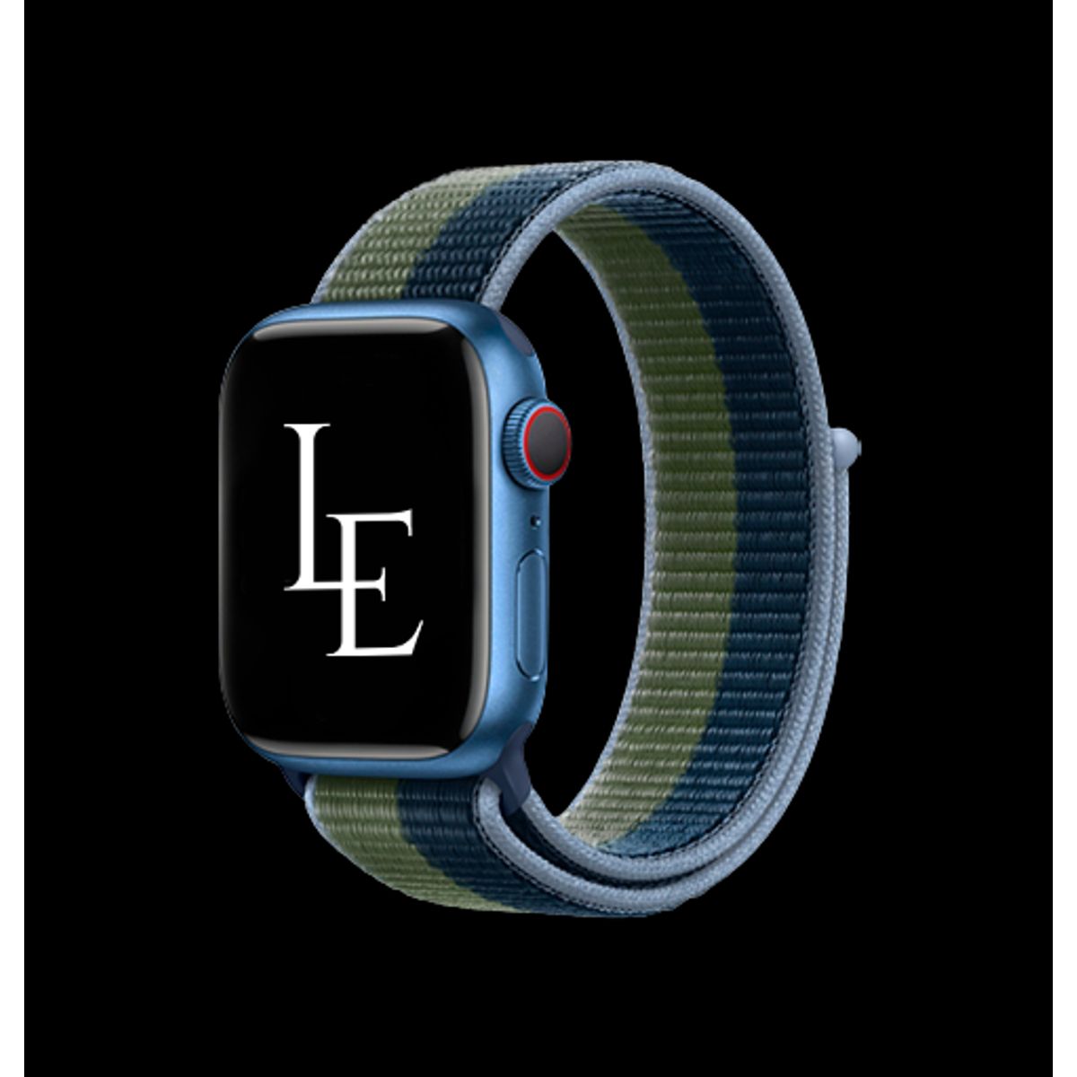 Apple Watch (42/44/SE/45/46/49mm) - L'Empiri&trade; Sport+ Nylon Velcro Rem - Navy/Grøn