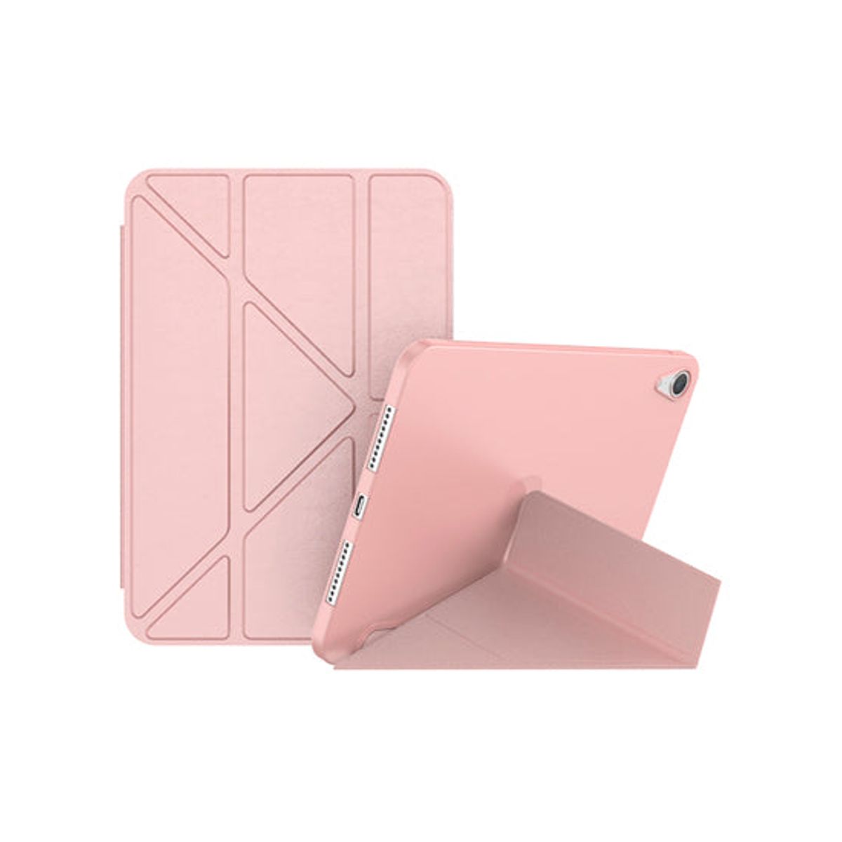 iPad Mini (2021/2024) - Orgami Trifold Læder Cover M. Stander - Rose/Lyserød