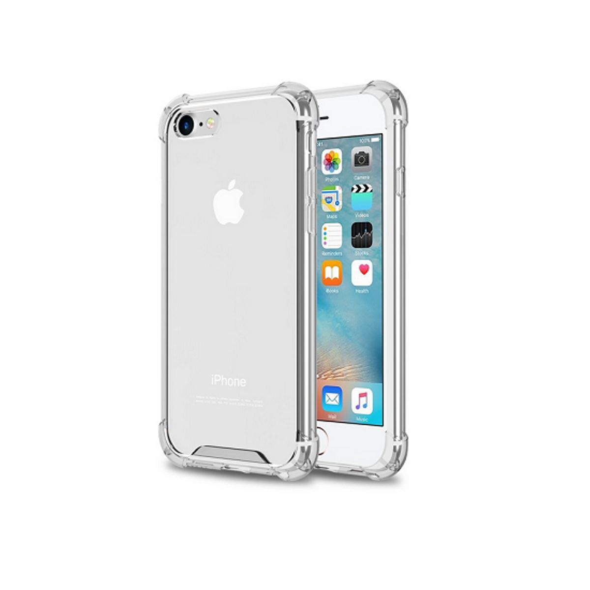 iPhone 6/6s - Silent Stødsikker Silikone Cover - Gennemsigtig