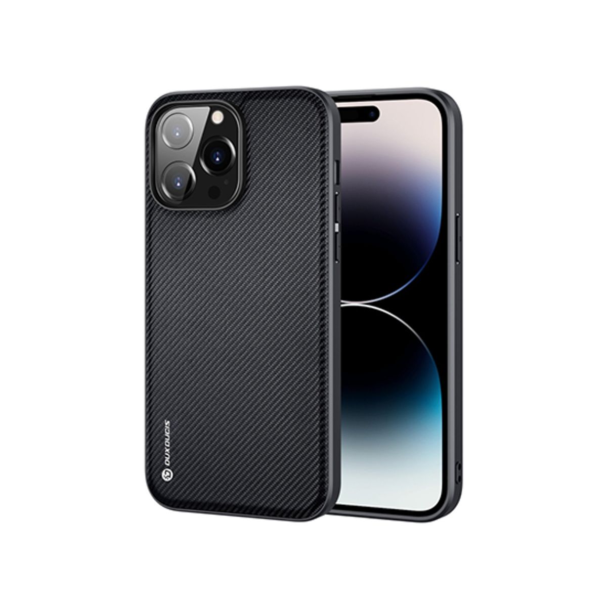 iPhone 14 Pro - DUX DUCIS® Luxe Cover - Tekstil Design - Sort