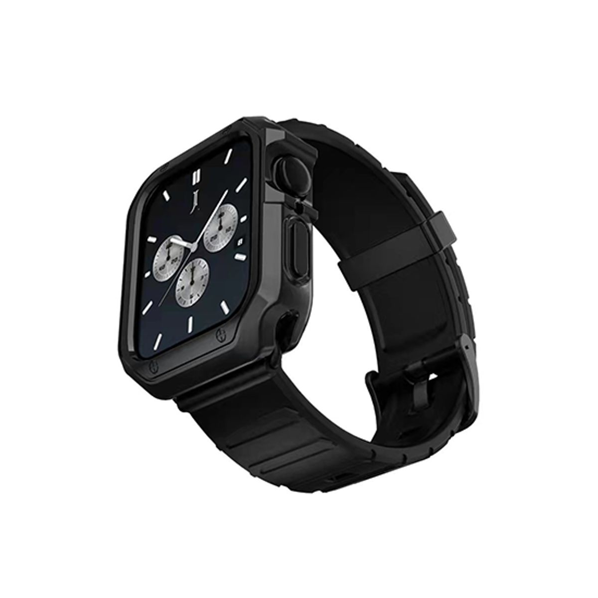 Apple Watch (45mm) - K2&trade; Stødsikkert Håndværker Rem / Cover - Sort