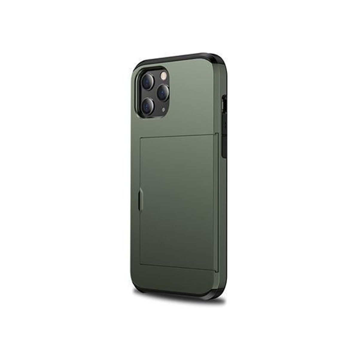 iPhone 12 Pro Max - Deluxe&trade; Håndværker Cover M. Kortholder - Army