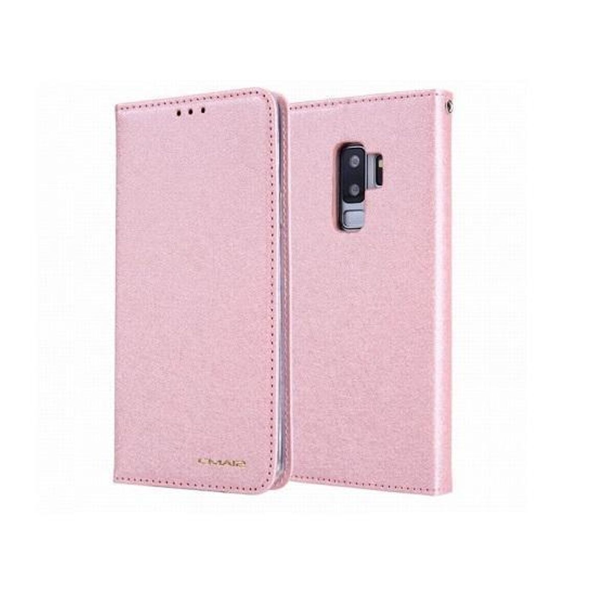 Samsung Galaxy S9+ (Plus) - CMAIS Stof Flipcover Etui - Rosa/Guld