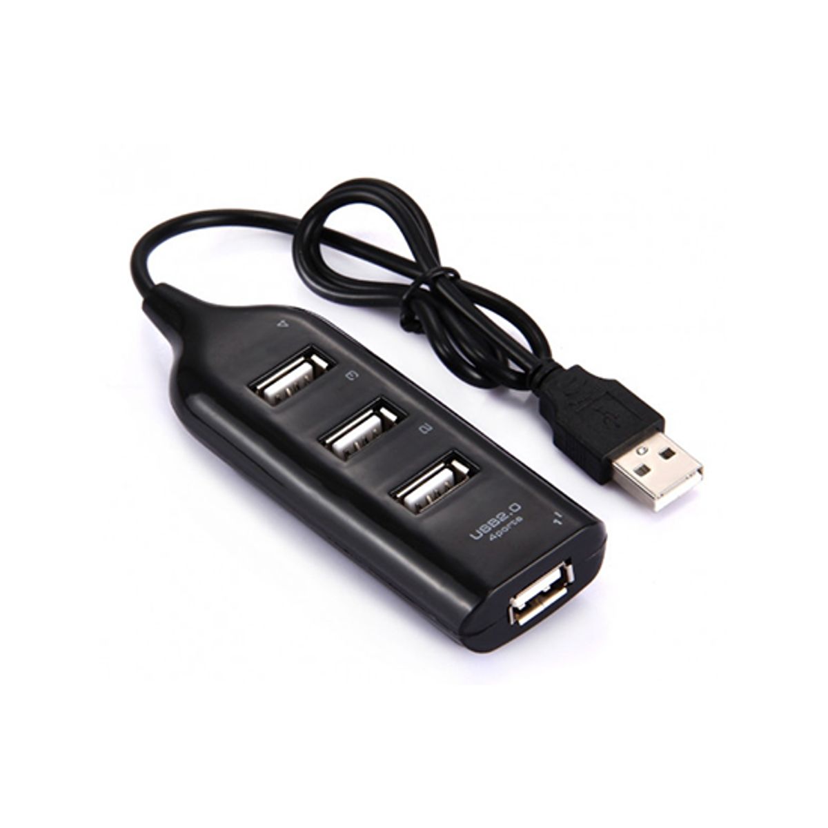 USB-A | Hub 4 Port - Adapter til Computer / MacBook - Sort