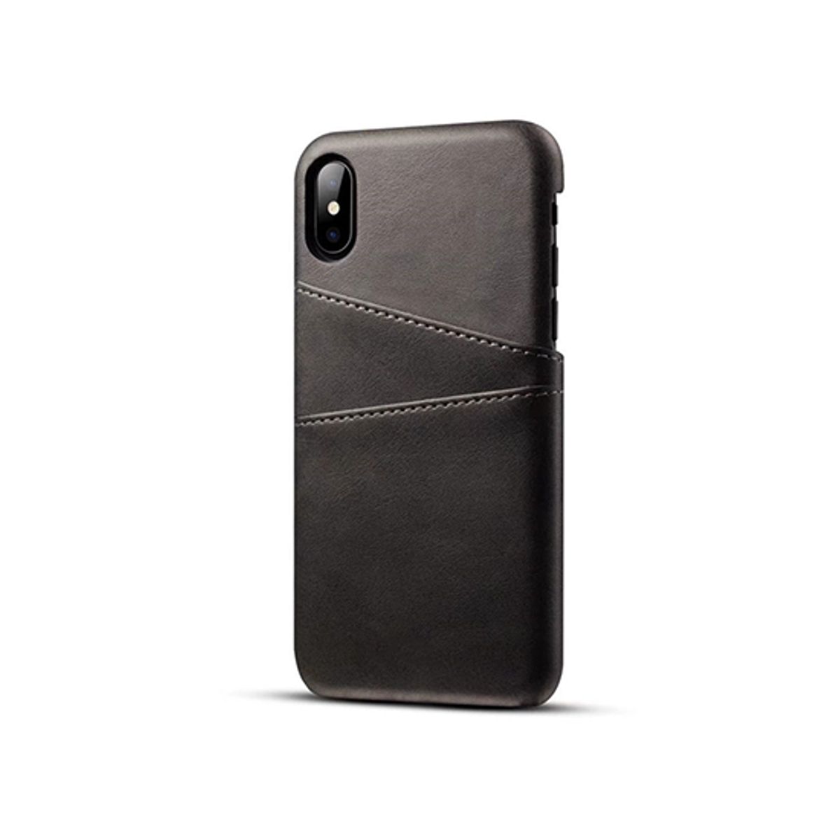 iPhone X/Xs - NX Design Læder Cover M. Kortholder - Sort