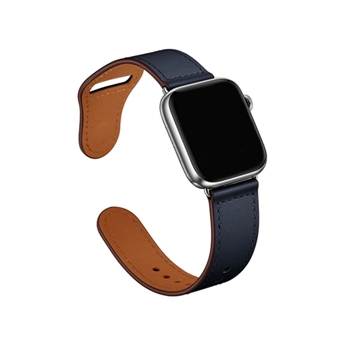 Apple Watch (38/40/SE/41/42mm) - FINESSE Ægte Læder Rem - Navy