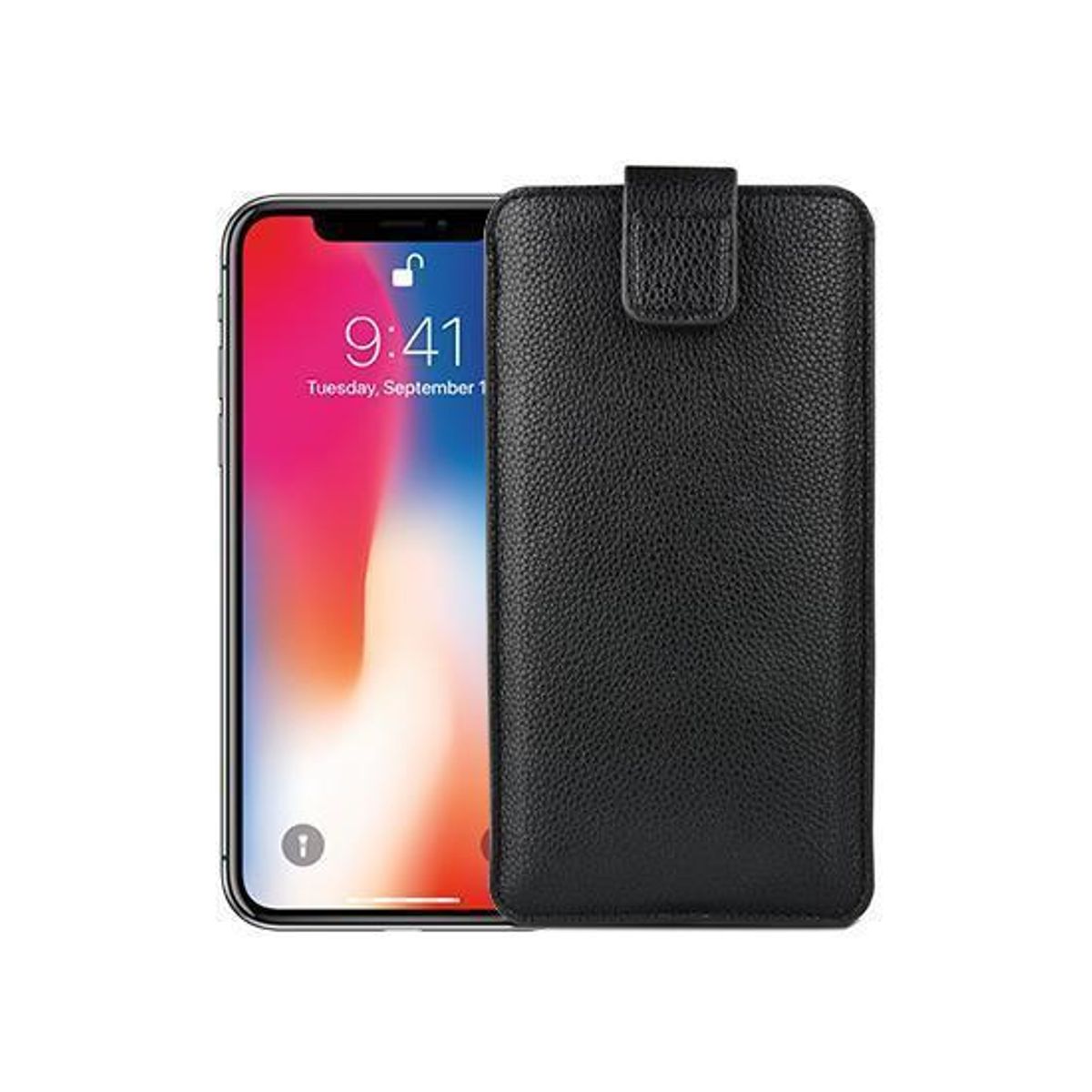 Samsung Galaxy A7/A6+/A6/A5 - Verona Læder Sleeve M. Lukning - Black Onyx