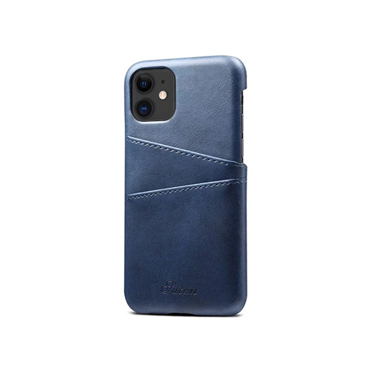 iPhone 11 - NX Design Læder Cover M. Kortholder - Blå