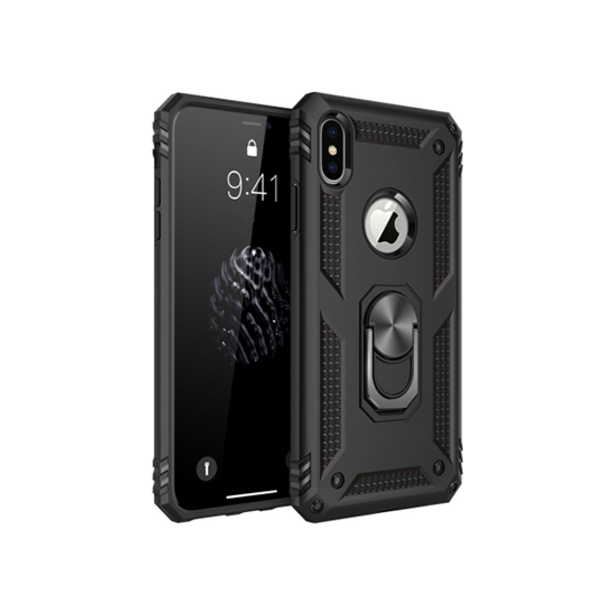 iPhone XS Max - NX Pro&trade; Armor Cover m. Ring Holder - Sort