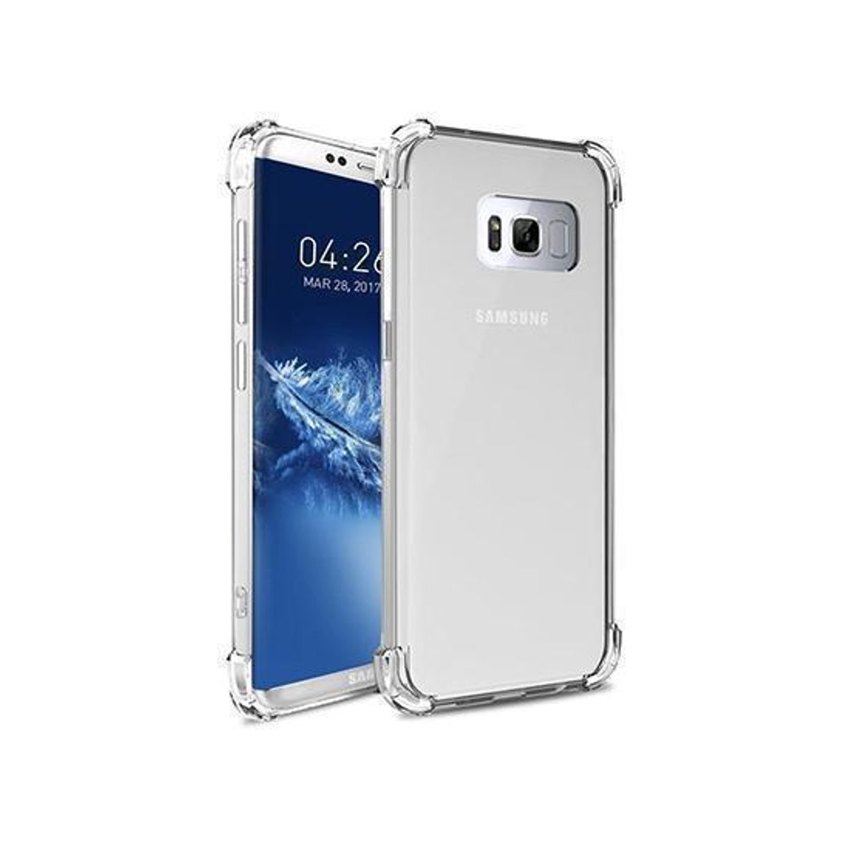 Samsung Galaxy S8 - Silent Stødsikker Silikone Cover - Gennemsigtig