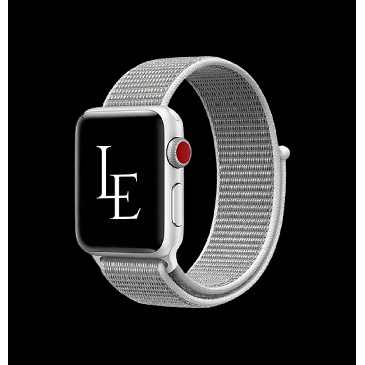 Apple Watch (38/40/SE/41/42mm) - L'Empiri&trade; Nylon Velcro Rem - Sølv