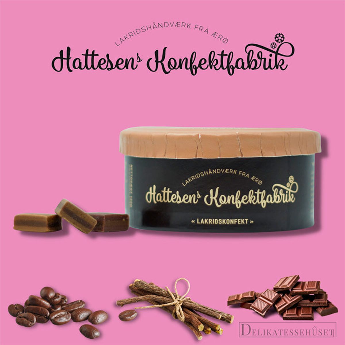 Håndlavet lakridskonfekt; mokka, chokolade & lakrids fra Hattesen's Konfektfabrik