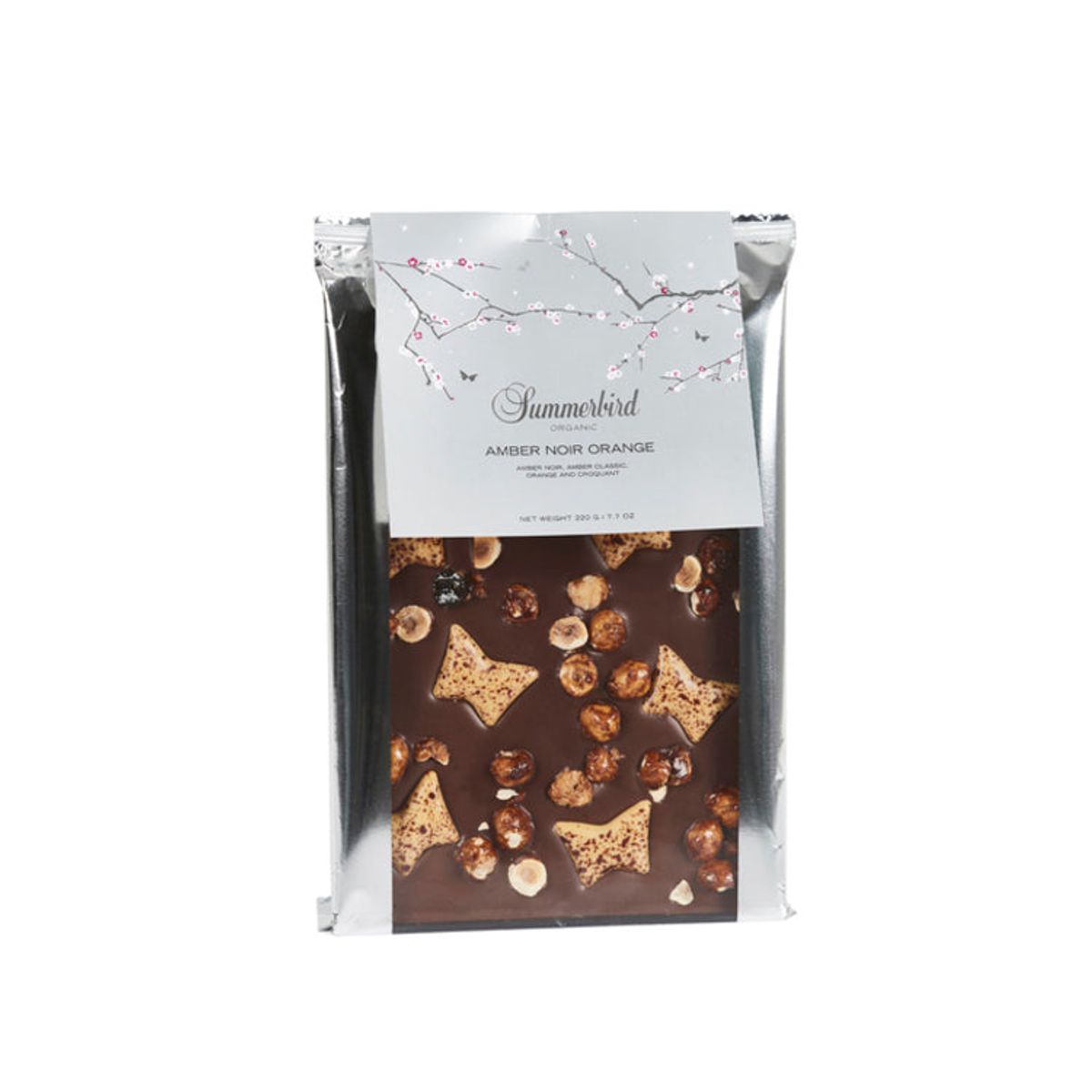 Chokoladeplade, Amber Noir Orange, Summerbird (220 gr.)