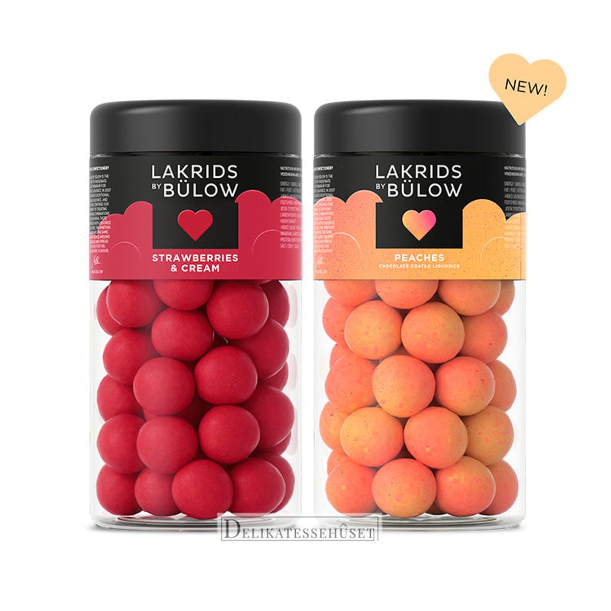 Lakrids by Bülow - SAMPAK Strawberry & Cream + Peaches (store bøtter)