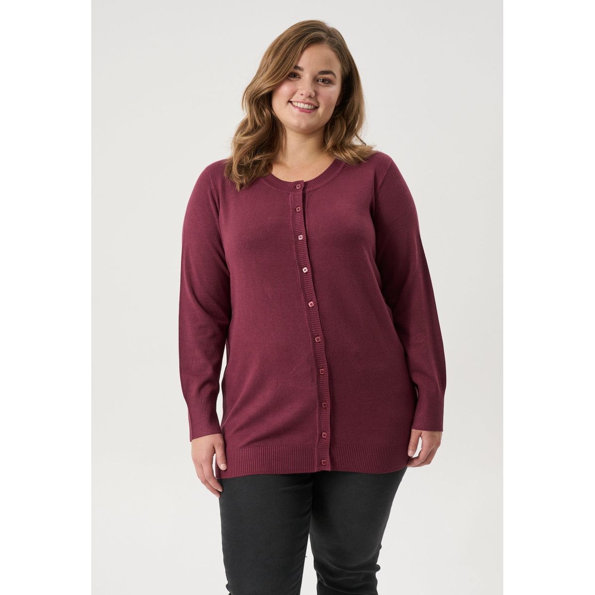 Adia - Cardigan - Adsylivi - Wine Red - M/46-48