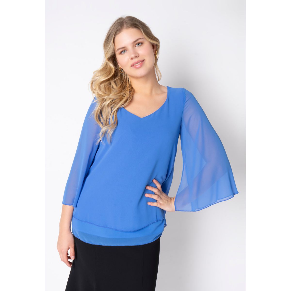 Elcamma - Cornflower Blue - Bluse - 44