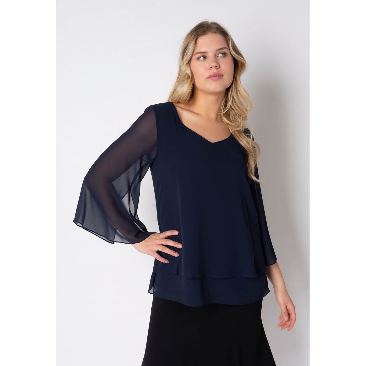 Elcamma - Navy Blue - Bluse - 36