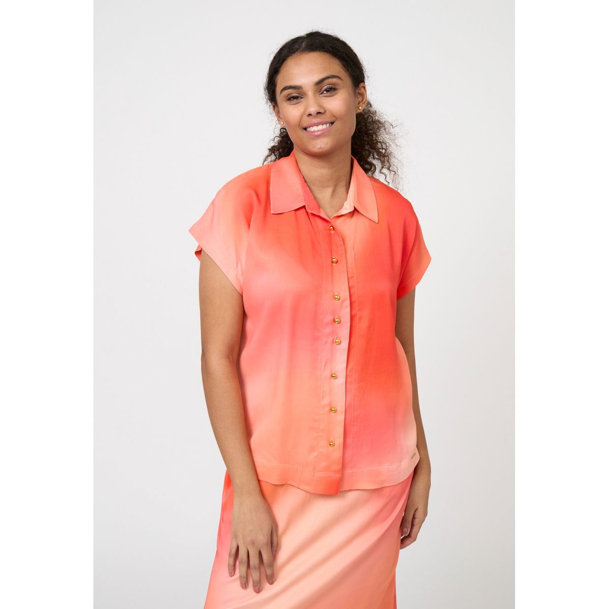 Etheather - Light Coral Red - Bluse - 42