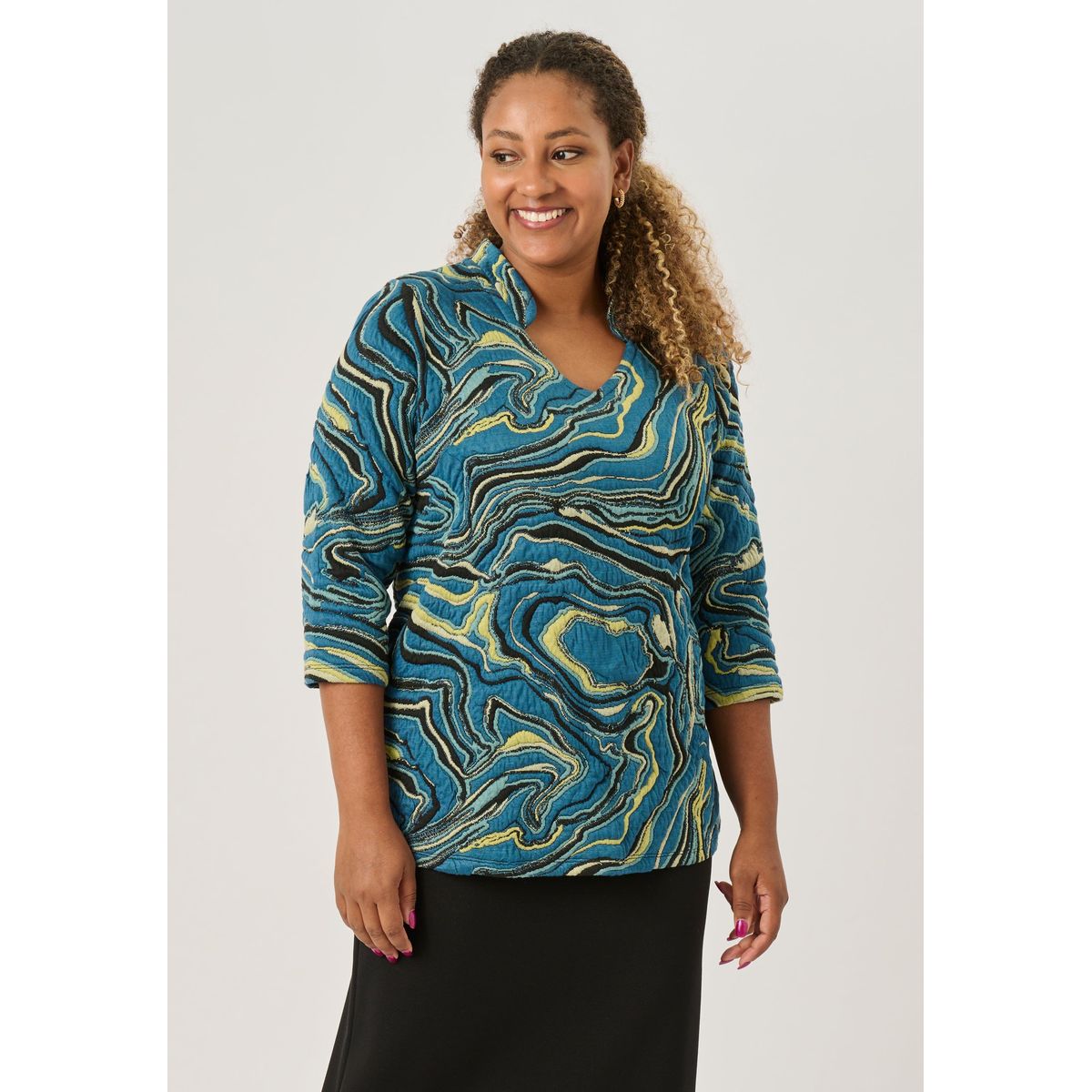 Pont Neuf - Bluse - Pnnajda - Petrol Blue - 2xl/52