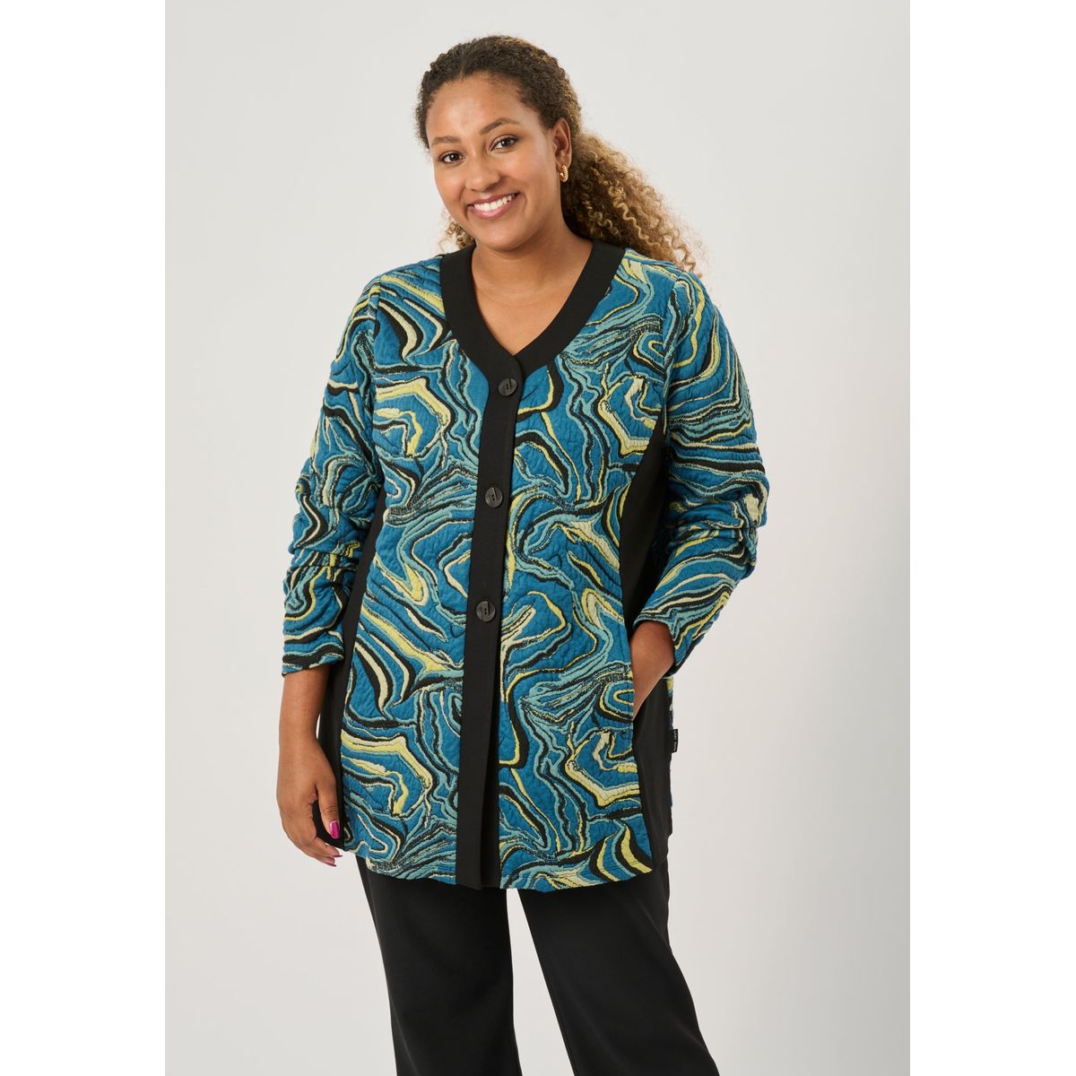 Pont Neuf - Cardigan - Pnanelise - Petrol Blue - Xs/36-38