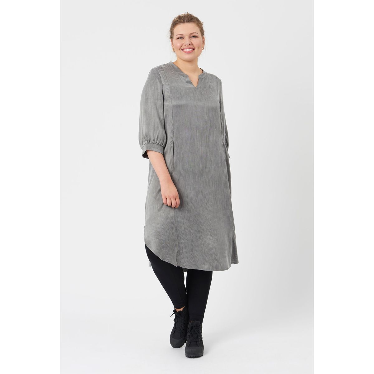 Pont Neuf - Kjole - Pnsammy - Grey Melange - Xs/36-38