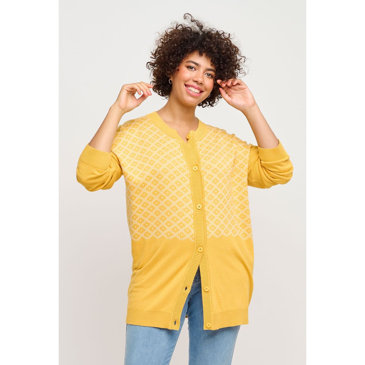 Adia - Cardigan - Adlorra - Yoke Yellow - S/42-44