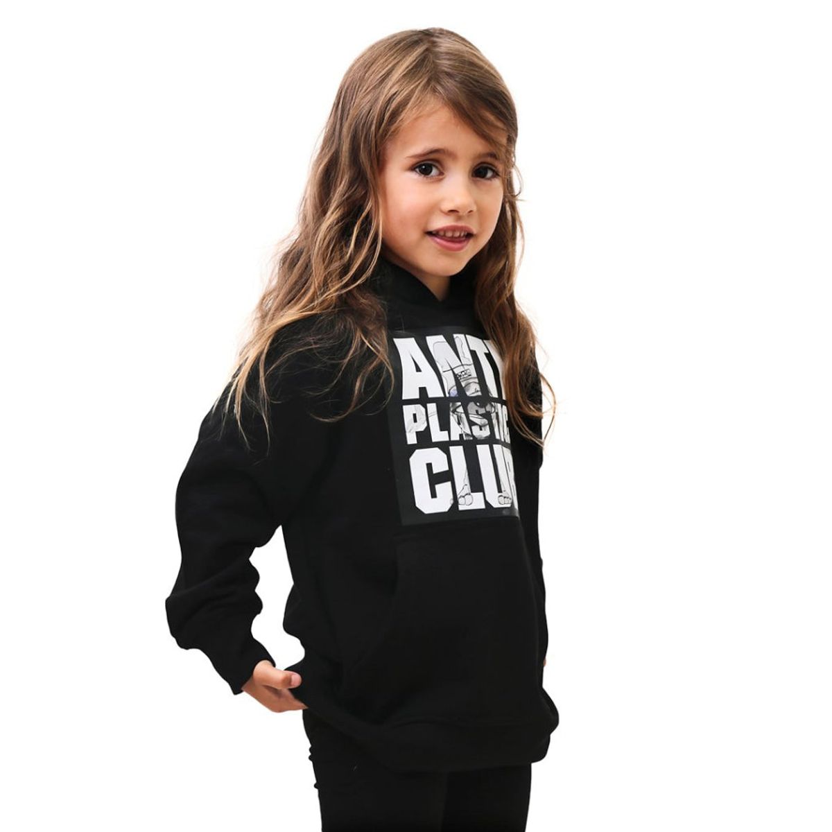 Anti Plastic Club - Limiteret Sort Hoodie / Hættetrøje Kids - Dreng/Pige