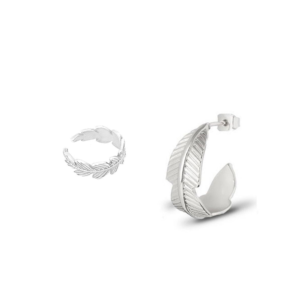 #DoubleFeather Øreringe / Earcuffs - 2 pak - Sterling sølv / Forsølvet - SPAR 59 KR.