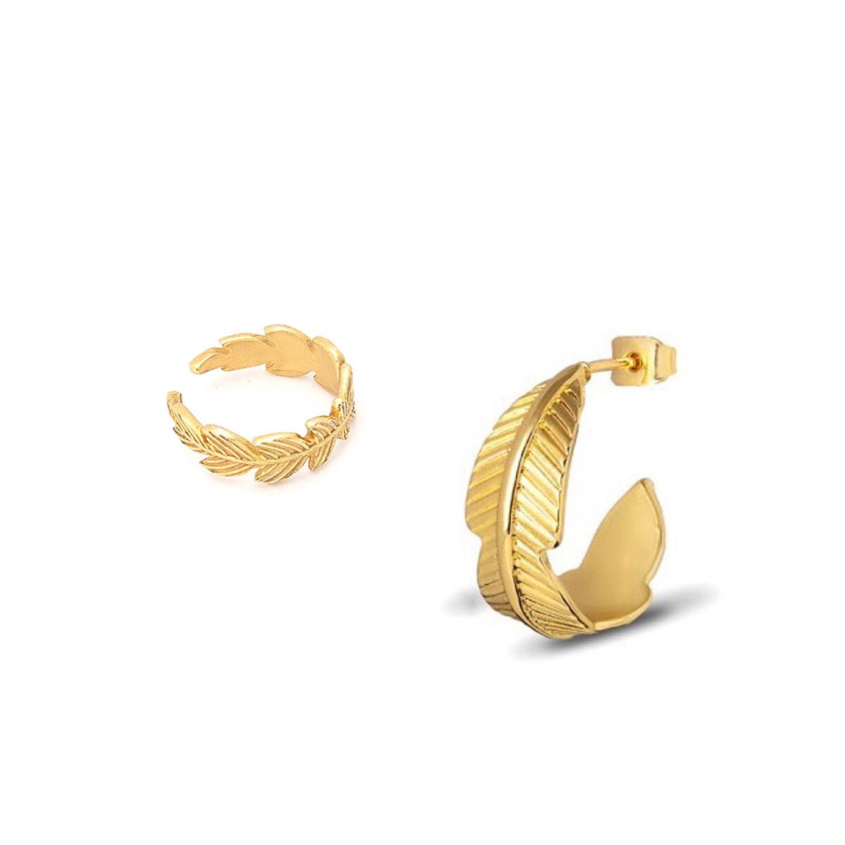 #DoubleFeather Øreringe / Earcuffs - 2 pak - Forgyldt - SPAR 49 KR.