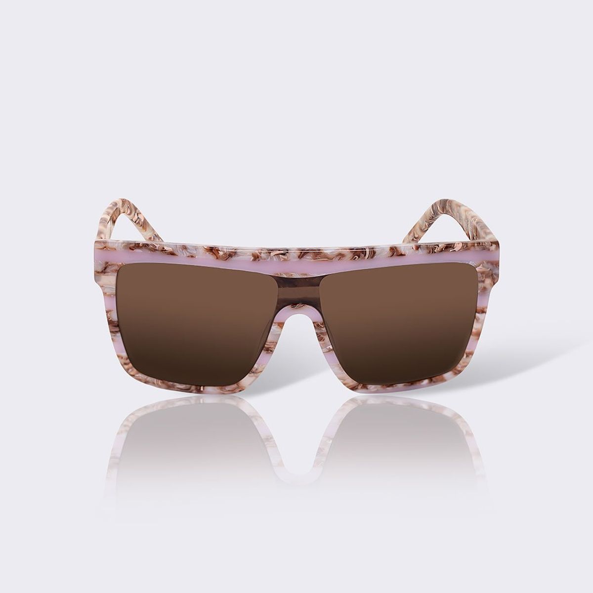 Dropps EXCLSV solbriller - #EyeCatcher Canyon - i brun / rosa klippemønster med brune brilleglas