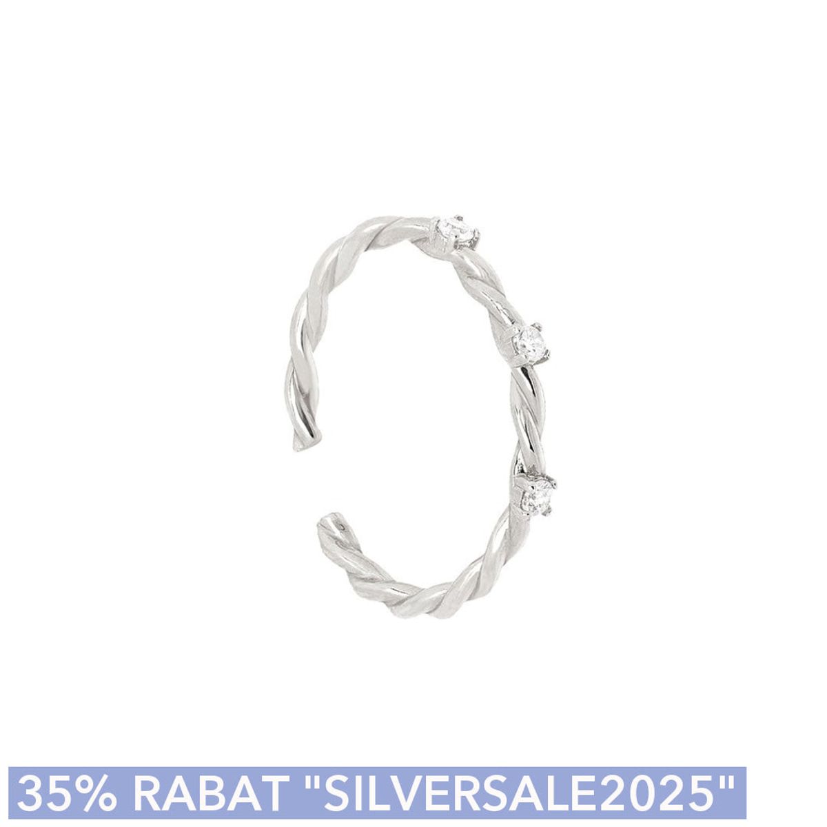 Oversize Cuff / Ørering / Fingerring - #Twisty - Onesize regulerbar størrelse - Sterling sølv