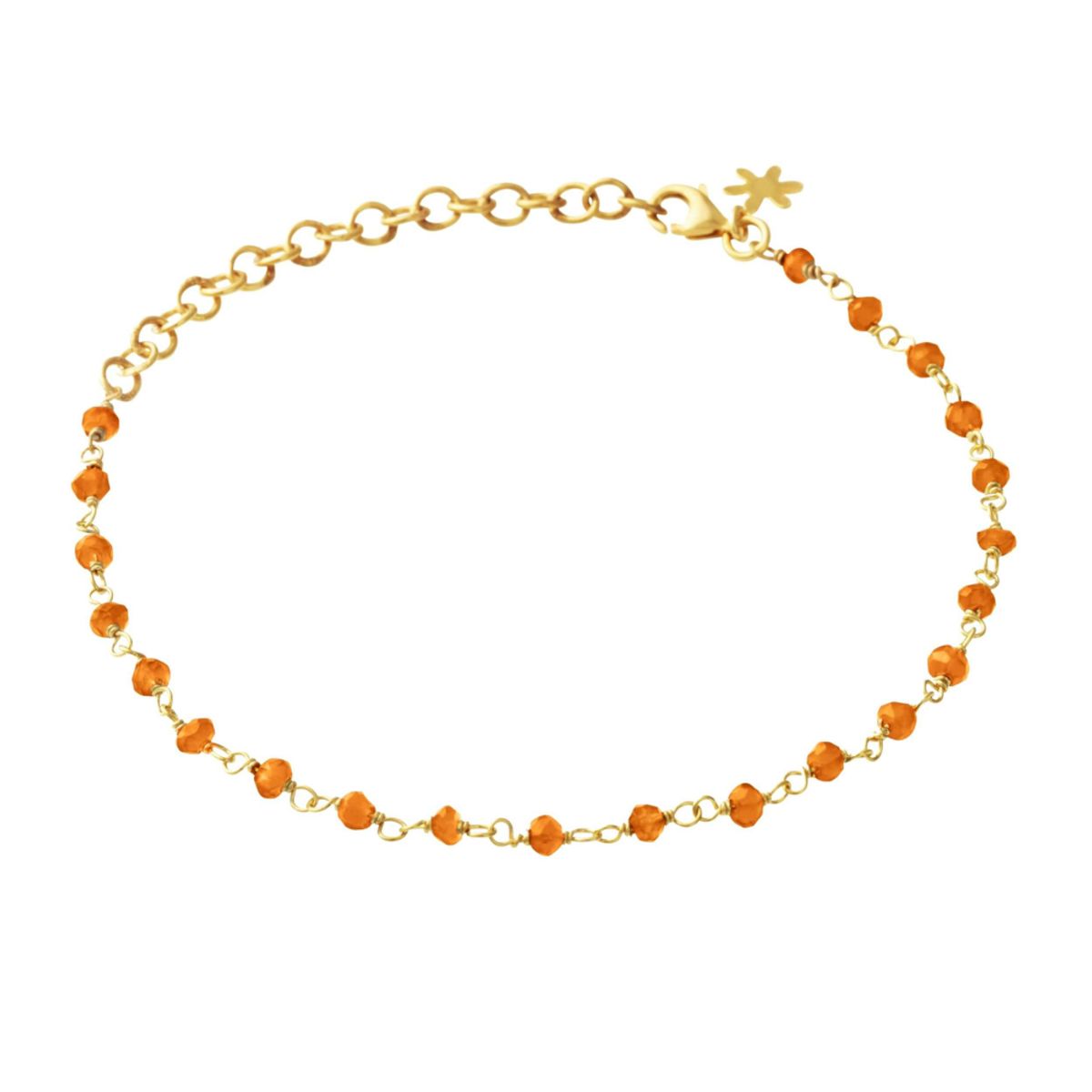 Susanne Friis Bjørner Armbånd - SFB - Sølv forgyldt armbånd med orange karneol - 1433-2-114