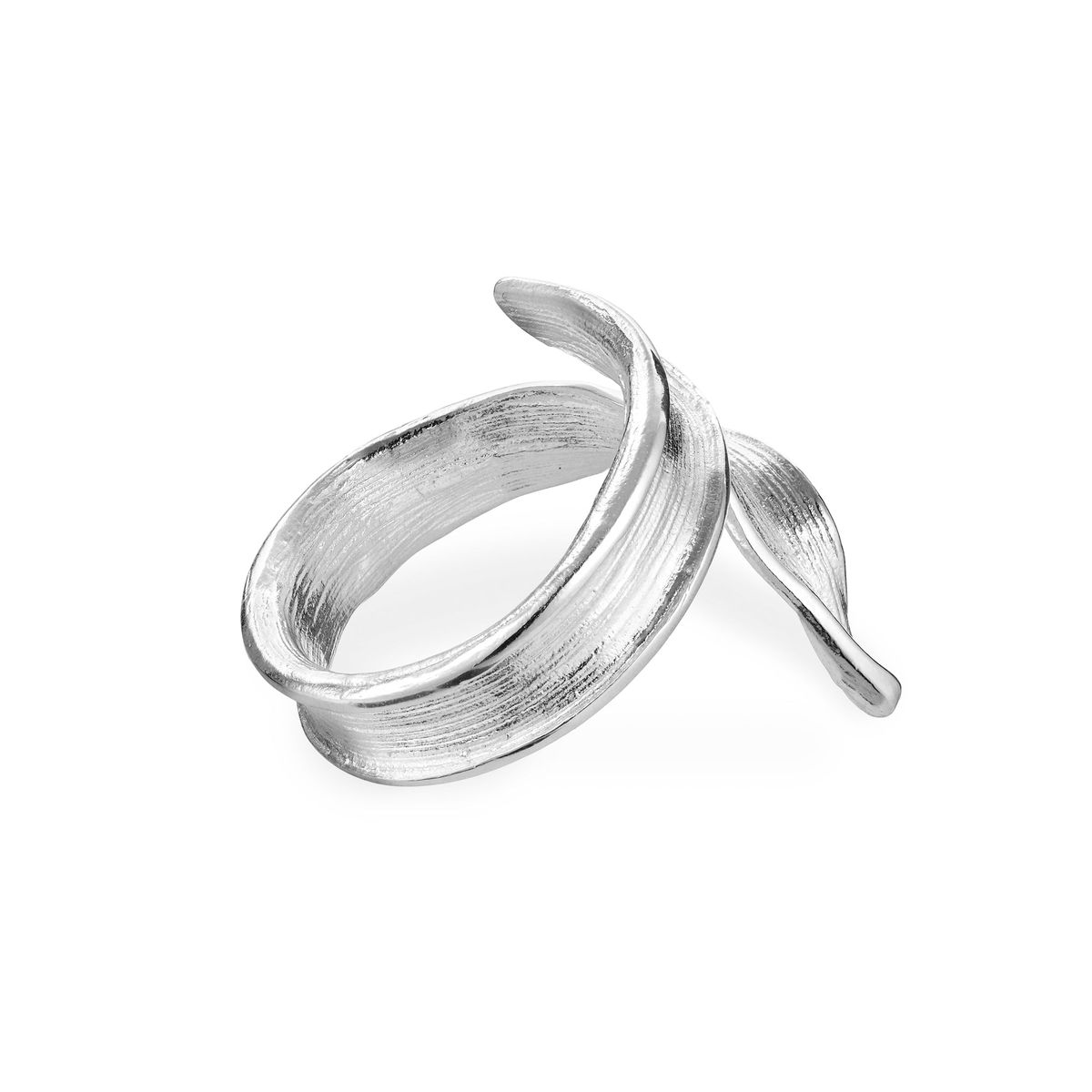 Flora Danica - Statement græs ring i sterling sølv - gr-stri-s