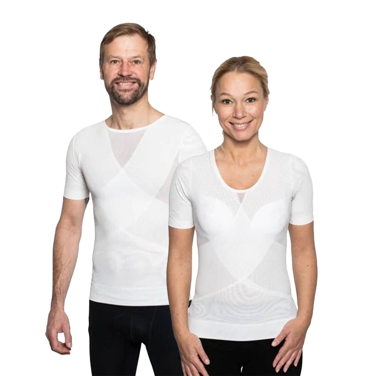 Holdningskorrigerende trøje - Unisex - Hvid / X-large