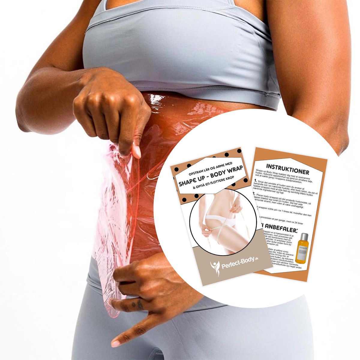 Shape Up Body Wrap - Slip af med Appelsinhud - Stor - Til maven