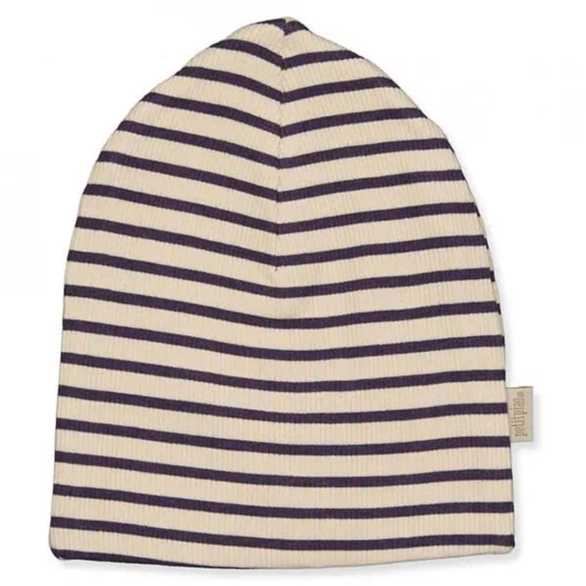 Petit Piao - Beanie Hat Modal Striped - Coffee/Cream - 80/92