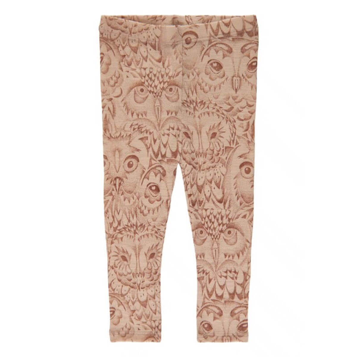 Soft Gallery - SGBaby Paula Hello Owl Wool Leggings Boy - Cuban Sand - 74/9 mdr.