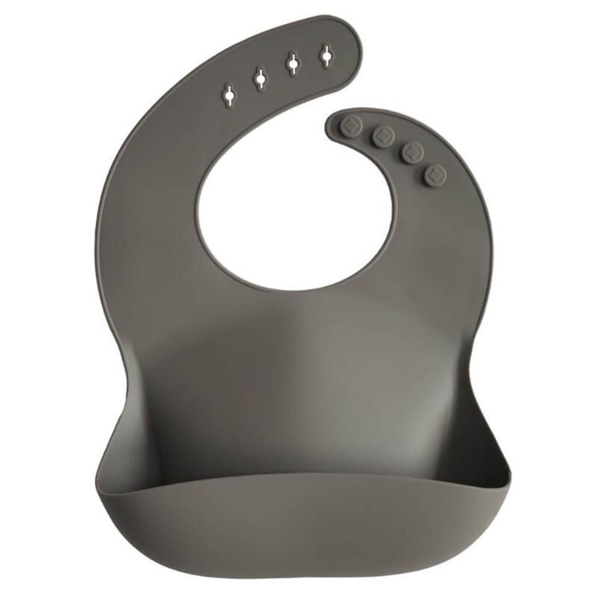 Mushie - Silicone Bib Spisesmæk - Dove Grey - One Size