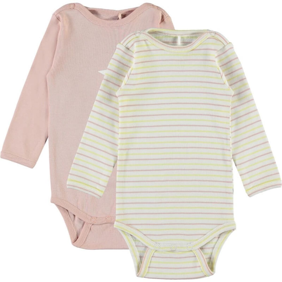 Molo - Foss Body 2 Pack - Blush & Striped - 86 / Rosa & Striped