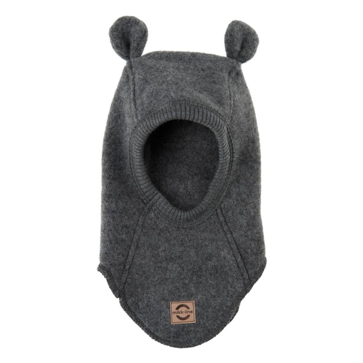 Mikk-Line - Wool Fullface w Ears - Anthracite Melange - 98/104