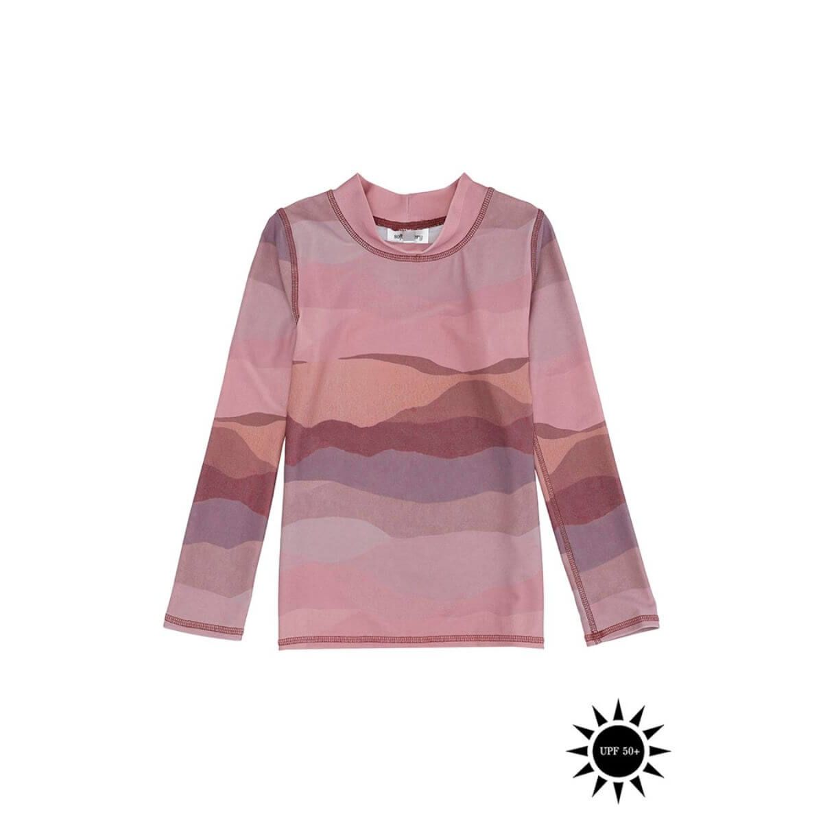 Soft Gallery - Badebluse Astin Sun Shirt - AOP Landscape R - 3 år