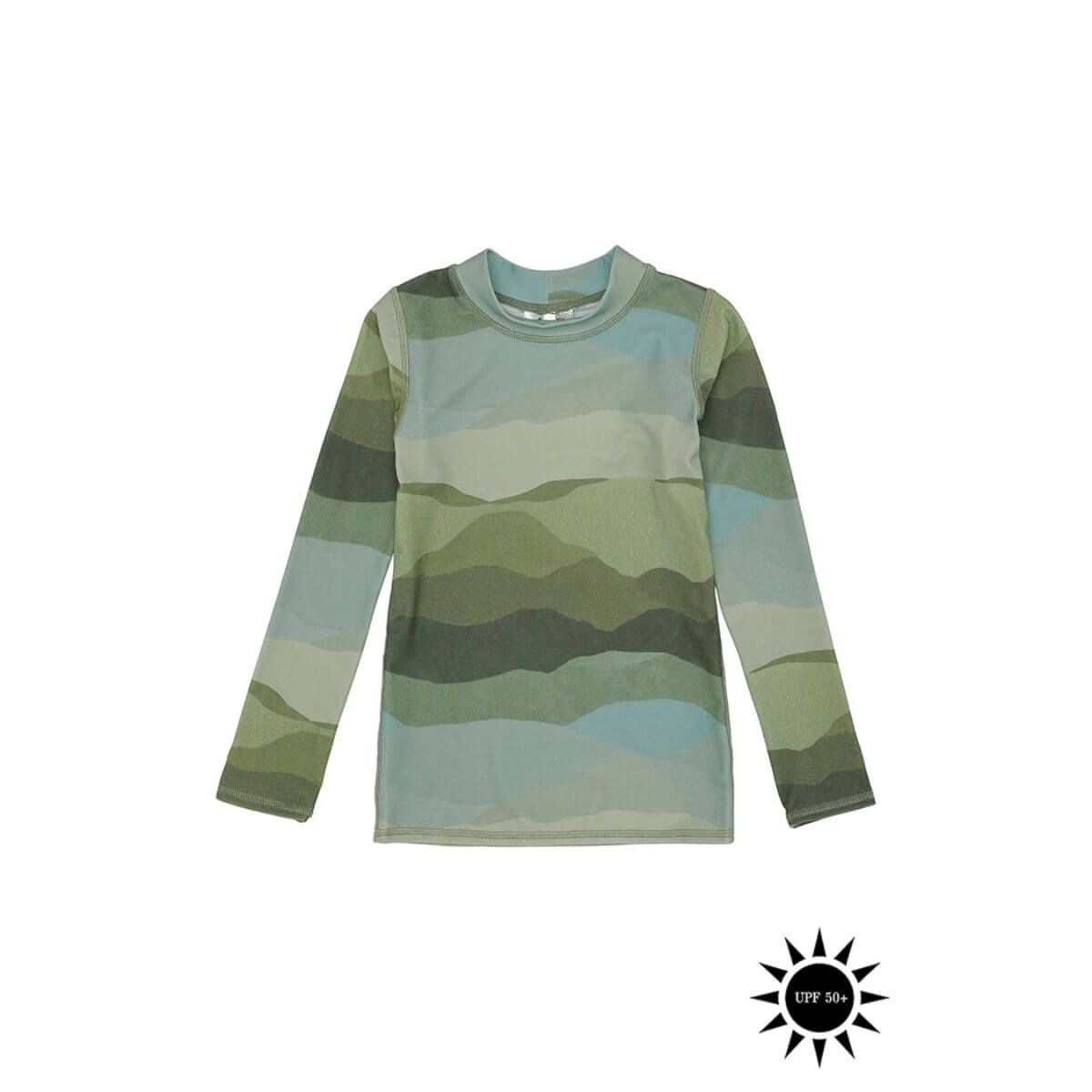 Soft Gallery - Badebluse Astin Sun Shirt - AOP Landscape - 2 år